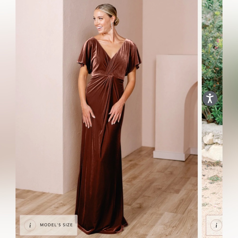 REVELRY Gwen Velvet Terracotta Dress size 6, regular length